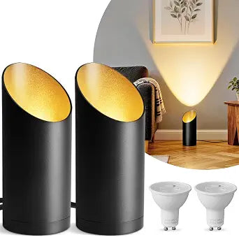 Uplighting Indoor Floor Can Light with 3000K LED GU10 Bulbs, 2 Pack