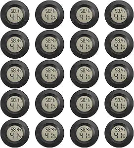 Mini Hygrometer Digital Thermometer Humidity Meter 20 Pack Hygrometer Thermometers Indoor/Outdoor Humidity Monitor Reptile Thermometer for Humidors Greenhouse Garden Cellar Fahrenheit()/ Celsius()