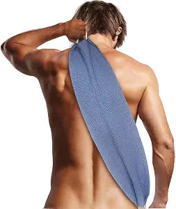 Evridwear Exfoliating Back Scrubber for Shower, Back Washer for Men Women | Loofah with Handle, Extended Length, Stretchable, Deep Cleansing for Hard-to-Reach Areas, Skin Massage (Blue)