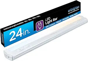 Enbrighten 24 inch Plug-in Under Cabinet Lights, 1561 Lumens, Five White Settings from (2700K-6500K), Full Range Dimmable, One-Touch Sync Control, Linkable Under Counter Lights for Kitchen 82786-T1