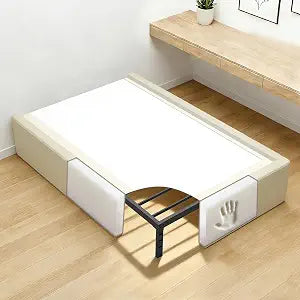 Cloud Bed Frame Cover for Metal Bed Frames Queen Size Upholstered Slipcover | Cushioned Protection & Non-Slip Design (79.5"x59.5"x14") (White)