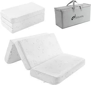 Trifold Pack and Play Mattress 38''x26'', Pack N Play Mattress Portable Baby Mattress for Pack N Play with Washable Cover and Travel Bag