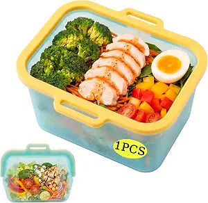 Auto-Closing Magnetic Seal Reusable Silicone Food Storage Bags, 6-Cup / 50 oz Stand-Up Pouch, No Harsh Smells, for Lunch, Fruit, Meal Prep, School & Office, Dishwasher & Freezer Safe (1 Pack)