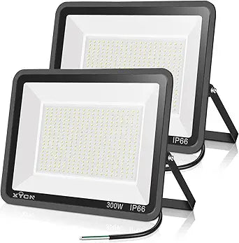 XYCN 2 pack 300W LED Flood Light(2000W Equivalent),Super Bright 42,500LM 5000K Daylight IP66 Waterproof Security Outdoor LED Arena Lights Commercial Lighting Floodlight for Backyard|Court|Stadium|Yard