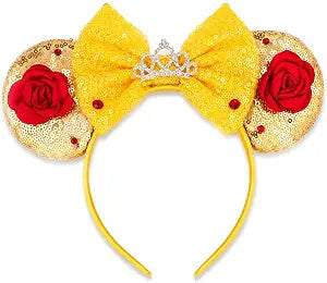 YUNISS Mouse Ear Headbands,Sparkle Ears for Women Girls Cosplay Decoration