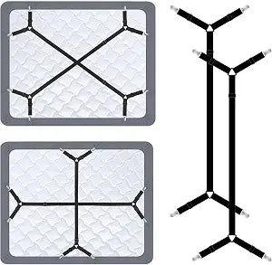 Adjustable Bed Sheet Straps���Sheet Holders, Black 2pcs