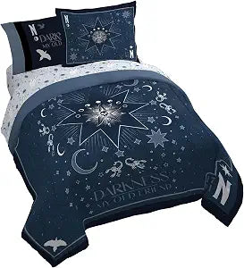Wednesday Addams Queen Comforter Set 7 Piece Bedding for Girls, Blue