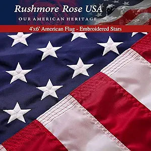 American Flag 4x6 for Outdoor Use | Made in USA-not imported Heavy-Duty Flag with Embroidered Stars and Sewn Stripes | U.S. Flag for Outside