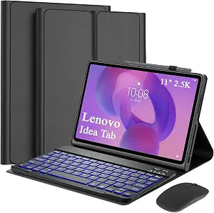 Detachable Keyboard Case with Mouse for Lenovo Idea Tab 11 Inch 2025, 7 Colors Backlit Magnetic Keyboard Case for Lenovo Idea Tab 11" 2025 with Pen Holder, 3 Angle Adjustment, Black