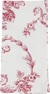 SARO LIFESTYLE Linen Blend Decorative Napkins (Set of 4) Botanical Pattern for Dining and Entertaining, 20"x20"
