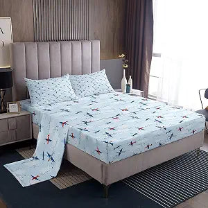 Feelyou Cartoon Flight Bed Sheets Set Kids Twin