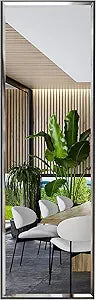 PETAFLOP 14x48 Inch Full Length Mirror Wall Mounted, Large Body Door Mirror with Rectangular Framed for Bedroom Bathroom Living Room Decor, Black