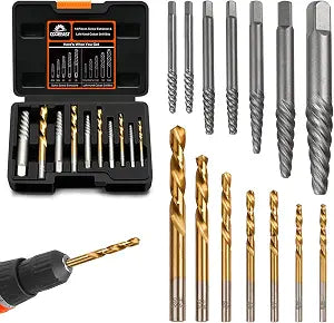 Damaged Screw Extractor Set 14 Pcs,Left Handed Drill Bit Screw Extractor