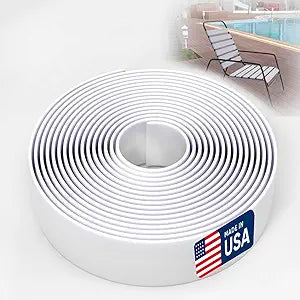 2 Inch Wide, 50ft Long Vinyl Strap - Replacement Straps for Patio Chairs - Vinyl Strapping for Patio Furniture Repair - Durable Seat Repair Kit for Lawn Chairs, Outdoor Furniture (White)