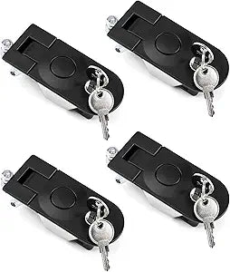 QWORK Adjustable Lever Compression Latch 13/16" Keyed Alike 4 Pack Flush Mount Lock for Cabinet, Tool Box & Enclosure