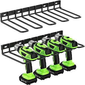 ENONCI 2 Pack Power Tool Organizer Wall Mount Drill Holder Storage Rack