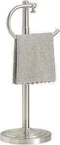 RFOUO Hand Towel Holder Stand,Standing Towel Racks for Bathroom,Hand Towel Holder for Bathroom Kitchen Vanity Countertops,Stainless Steel Adjustable Towel Bar 16.5-26 Inch(Brushed Nickel)