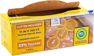 OutOfAir 11" x 100' Vacuum Sealer Bags Rolls & Dispenser Cutter Box - BPA Free, 4 mil thick - Great for Sous Vide - Works with Food Saver Machines