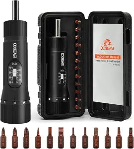 coobeast 13Pcs Preset 1/4 Drive Torque Screwdriver with S2 Bits