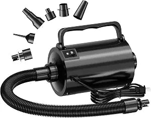 Electric Air Pump with Hose for Inflatables, High Power Inflator Deflator Blow Up Pump with 6 Nozzles, Pool Toy Float Pump for Pool Floats, Air Mattress, Toys, Gym Mat, 320W, 1.5PSI, 120V AC