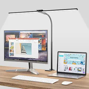 Hensam Desk Lamps for Home Office, Adjustable LED Desk Light with Clamp