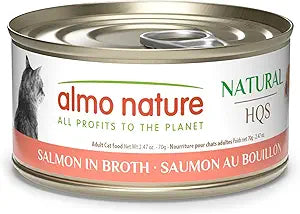almo nature HQS Natural Wet Cat Food Salmon in Broth, Grain-Free, 2.47 oz (Pack of 24)