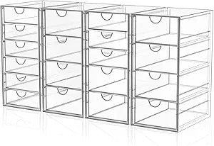 YFXCVSL Acrylic Makeup Organizer with 19 Drawers,Storage Drawer Organizer