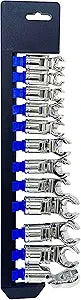 Flexible Head Crowfoot Wrench,210 Activity angle, 3/8" Dr. METRIC, 12PCS 8.9.10.11.12.13.14.15.16.17.18.19mm,With Wrench Rack,