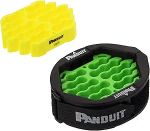 Panduit CBOT24K Tak-Ty Cable Organizing Tool Kit, Manage Up to 24 Cables, Includes Jacket Cover, Hook & Loop Fastener, 2 Organizing Inserts, Compatible with Cat5e, Cat6, Cat6A Cables, Black