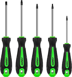 5-Piece Square Head Screwdriver Set, #0, 1, 2, 3, and #4 (N.0, 1, 2, 3, and N.4), Magnetic Tips, CR-V Steel Forged