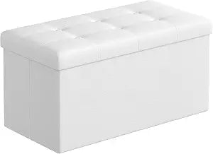SONGMICS Storage Ottoman Bench, 30 Inches Folding Foot Rest Stool