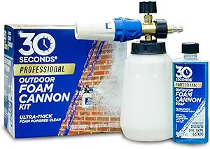 30 SECONDS Foam Cannon Kit Pressure Washer Sprayer + 8 fl. oz. Soap Foaming Cleaner for Siding, Decks, Driveways & Outdoor Surfaces