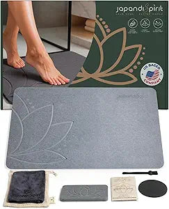 Bathroom Stone Mat Quick Dry Stone Bath Mat for Bathroom, Diatomaceous Earth Bath Mat, Non Slip Stone Mat 23.615.4 | East Lotus by JapandiSpirit