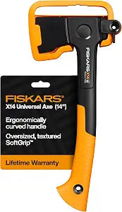 Fiskars X14 Universal Axe 14", Camping Hatchet for Chopping Wood Kindling