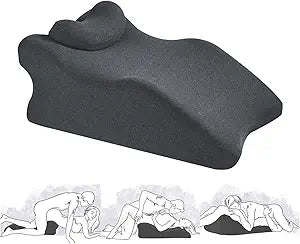 Memory Foam Wedge Pillow for Sleeping, Reading and Back Support, Intimacy Pillow Ergonomic Bed Pillow for Acid Reflux, Back Pain Relief with Washable Cover- Dark Grey