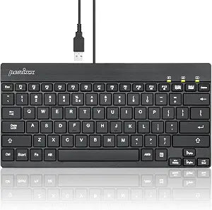 Perixx PERIBOARD-326 Wired Mini Backlit USB Keyboard with Low Profile Keys, US English Layout (11607)