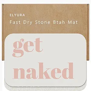 Get Naked Patterns Diatomite Stone Bath Mat Shower Mat Quick-Dry, Non-Slip, Easy to Clean for Bathroom Floor