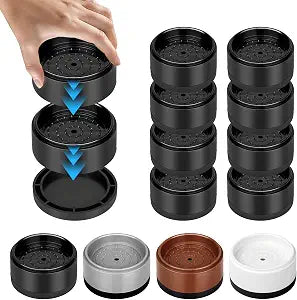 1-Inch Round Furniture Risers, Black, 8 Pack