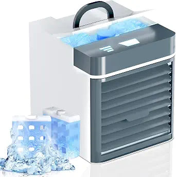Portable Air Conditioners, Mini Air Cooler with 3 Speeds, Anti-leakage Water Personal Ice Air Conditioner for Room Desk Office Home Tent(W-11)
