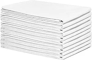 Organic Cotton White Dish Towels - 10 Pack Quick Drying White Kitchen Towels - Lint-Free Organic Cotton Dish Cloths - Extra Large Highly Absorbent Blank Tea Towels - 27"x27"