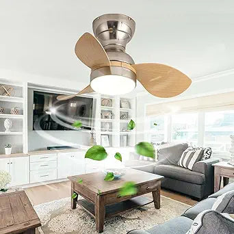 LED Fan Ceiling Light, Smart Reversible Ceiling Fan with Lighting, Modern Bedroom Chandelier Fan and Remote Control DC Mute Timer Ceiling Fan Light, 55 cm, for Living Room - White ( Color : B )