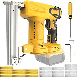 18-Gauge Cordless Brad Nailer & Stapler, 2-in-1, Compatible with DEWALT 20V MAX (Battery Not Included), 5/8"1-1/4" Brad Nails, 5/16"7/8" Staples, Brushless Copper Motor, Tool-Free Quick Release