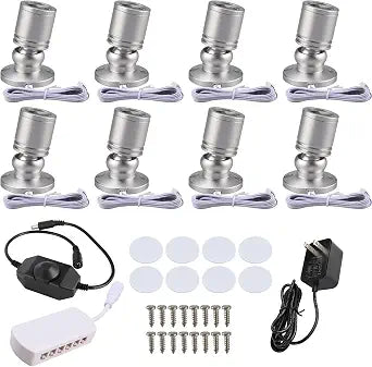 YaeCCC 8pcs Mini Spotlight,Dimmable 3000k LED Spotlight for Displays Indoor