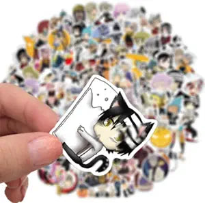 Cartoon Stickers, 100PCs Pack, Anime Waterproof Vinyl Decals for Laptop, Hydro Flask, Water Bottle Phone Stickers for Teens, Party Supply Decals as Gifts