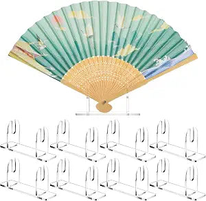 Roowest 8 Pcs Acrylic Fan Display Stand for Folding Fan, Clear