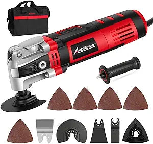 AVID POWER Oscillating Tool, 3.5-Amp Oscillating Multi Tool with 4.5 Oscillation Angle, 6 Variable Speeds and 13pcs Saw Accessories, Auxiliary Handle and Carrying Bag