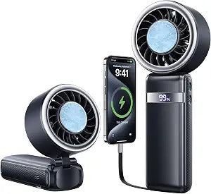 Portable Handheld Fan with Ice Cooling, 12000mAh Powerbank