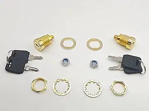 Armstrong Replacement Locks for Stack-On Safes (2-Pack), Brass Finish, Direct Replacement Key Locks for Stack-On and Sentinel Gun Cabinets, Weather Resistant with 4 Keys and Mounting Hardware