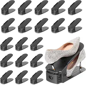 TOPNEW 20 Pack Shoe Slots Organizer Shoe Stacker Space Saver 50% (Black)