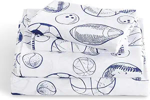 LONAVA Twin Sheet Set Kids - 3 Pieces Soft Microfiber Cartoon Style Bedsheets for Boys Girls Teens, Oeko TEX, Breathable Deep Pocket Sheets, (Ball Sports)